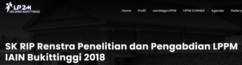 SK RIP Renstra Penelitian dan Pengabdian LPPM IAIN Bukittinggi 2018